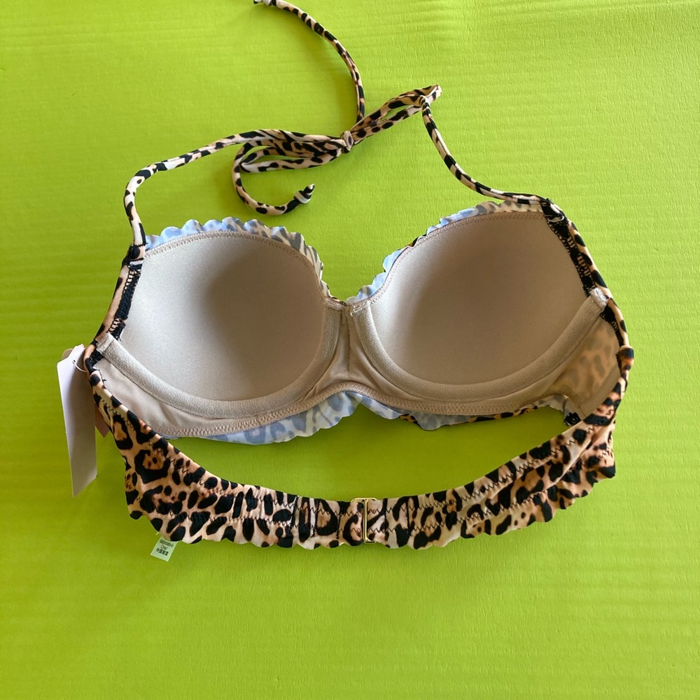 NWT Victoria's Secret Zuma demi bikini top in Natural Leopard 34A - Picture 3 of 4